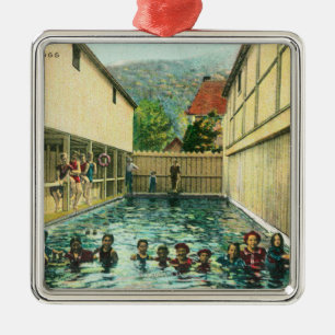 Uitzicht zwemmers op de Baden Metalen Ornament
