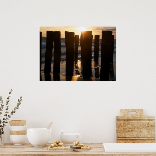 Uitzichten aan de zeezijde - zonsondergang poster (Keuken)