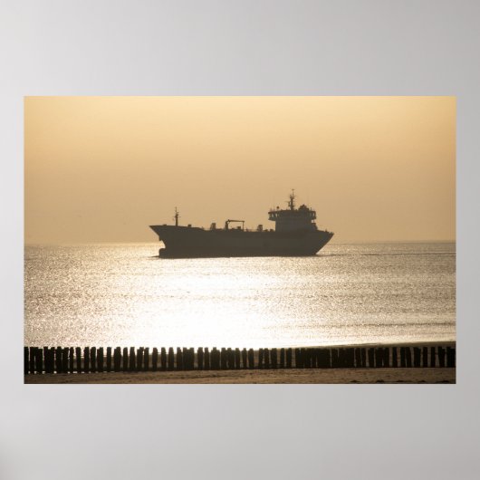 Uitzichten aan zee - schip poster (Voorkant)