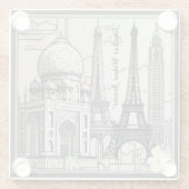 "Uitzichten en lijnen" Glazen Onderzetter (Achterkant)