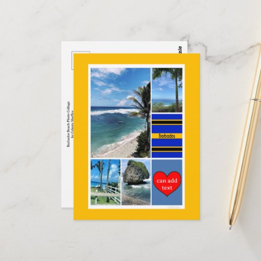 Uitzichten in de Barbados Ocean Briefkaart (Voorkant / Achterkant in situ)