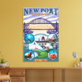 Uitzichten in de stad Newport, Oregon Canvas Afdruk (Insitu (Woonkamer))