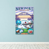 Uitzichten in de stad Newport, Oregon Canvas Afdruk (Insitu (Houten vloer))