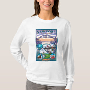 Uitzichten in de stad Newport, Oregon T-shirt