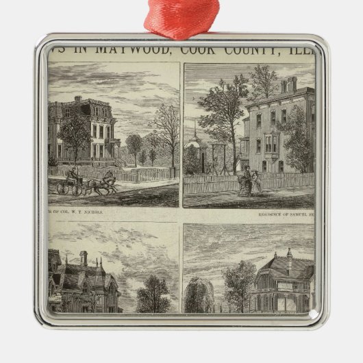 Uitzichten in Maywood, Cook County, Illinois Metalen Ornament (Voorkant)