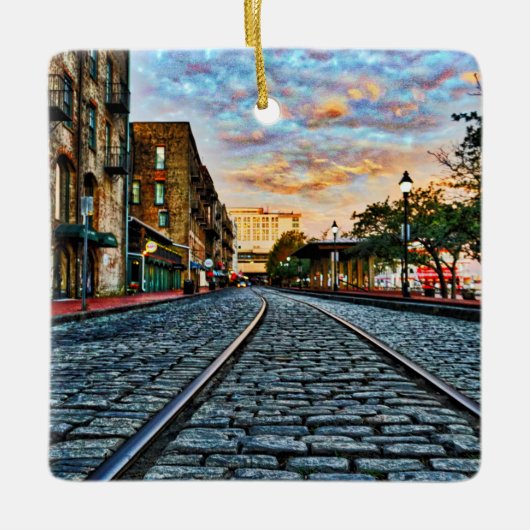 Uitzichten rivierstraat keramisch ornament (Voorkant)