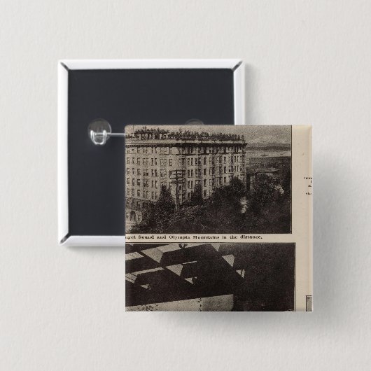 Uitzichten, Seattle Vierkante Button 5,1 Cm (Voorkant /achterkant)
