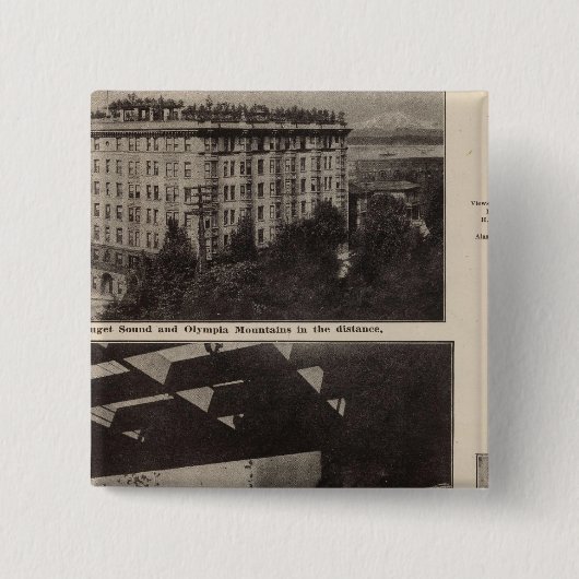 Uitzichten, Seattle Vierkante Button 5,1 Cm (Voorkant)