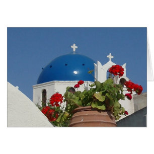 Uitzichten van de kerk op Santorini, Griekenland