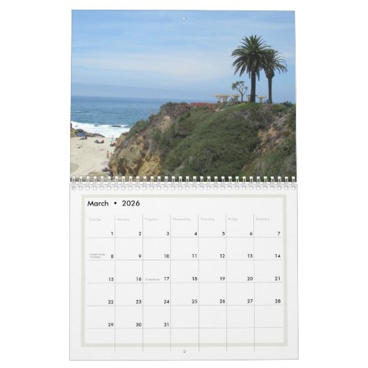 Uitzichten van de Stille Oceaan Laguna Beach Kalen Kalender (Mar 2026)