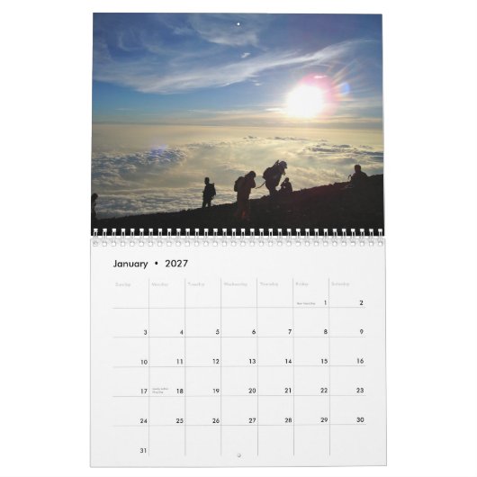 Uitzichten van de top van de Japanse stad Fuji Kalender (Jan 2027)