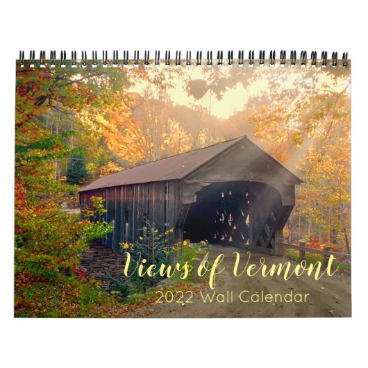 Uitzichten van de Wall Calendar van Vermont 2022 Kalender (Hoes)