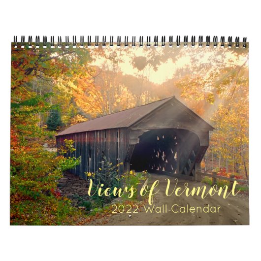 Uitzichten van de Wall Calendar van Vermont 2022 Kalender (Hoes)