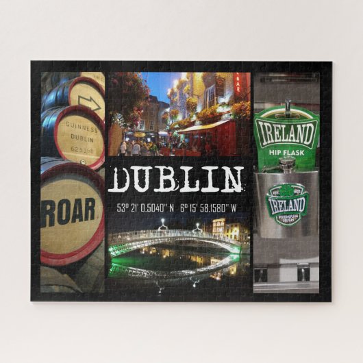 Uitzichten van Dublin 2, met GPS-coördinaten Legpuzzel (Horizontaal)