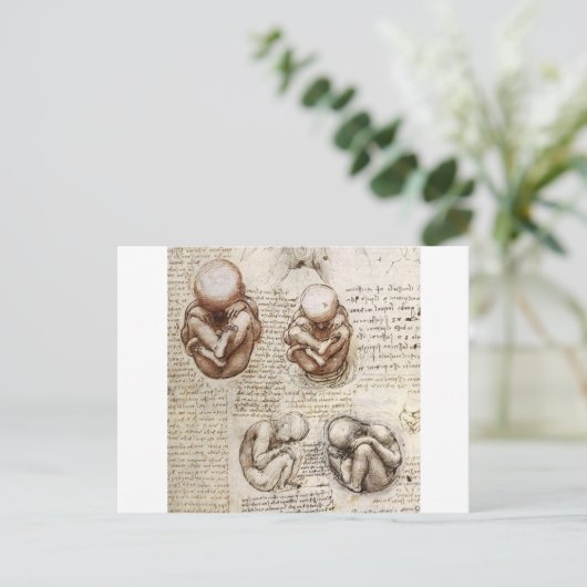 Uitzichten van een foetus in de baarmoeder briefkaart (Staand voorkant)