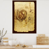 Uitzichten van een foetus in de baarmoeder, Ob-Gyn Poster (Keuken)