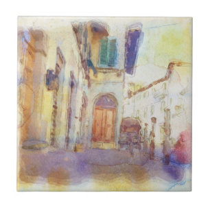 Uitzichten van Florence, gemaakt in de artistieke  Tegeltje