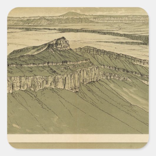 Uitzichten van het Marble Canyon Platform Vierkante Sticker (Voorkant)