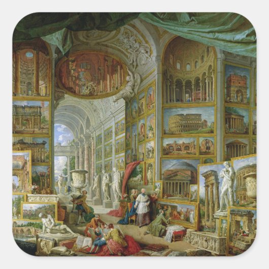 Uitzichten van het Oude Rome, 1758 Vierkante Sticker (Voorkant)