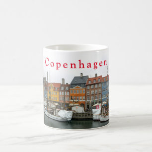 Uitzichten van Kopenhagen. Nyhavn. P. 4. Koffiemok