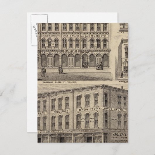 Uitzichten van Moore en Wabashaw, Minnesota Briefkaart (Voorkant / Achterkant)