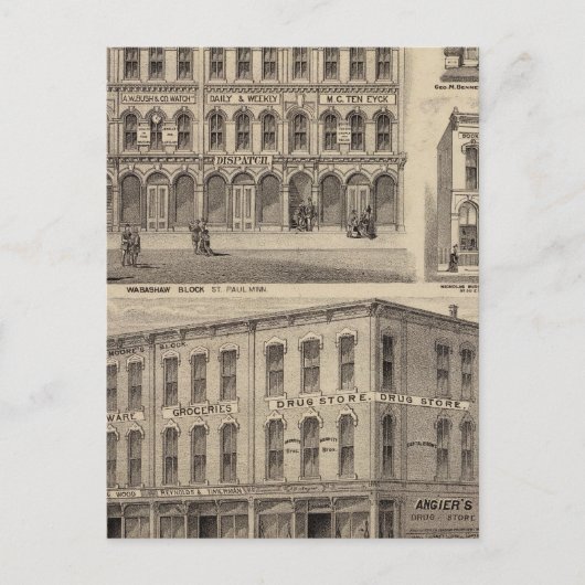 Uitzichten van Moore en Wabashaw, Minnesota Briefkaart (Voorkant)