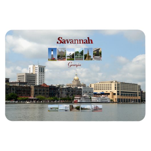 Uitzichten van Savannah, Georgia Magneet (Horizontaal)