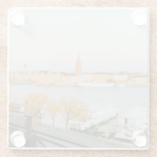 Uitzichten van Stockholm Glazen Onderzetter (Achterkant)