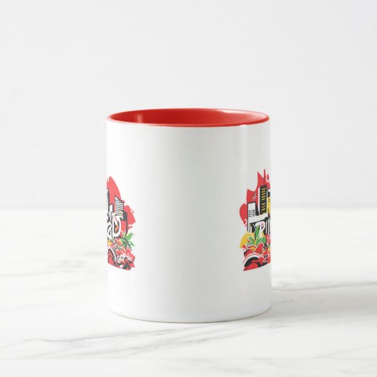 Uitzichten van Trinidad Graffiti City Mok (Midden)