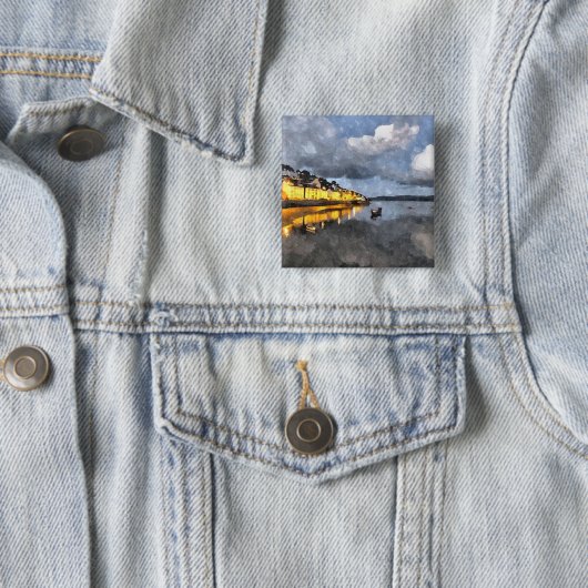 UITZICHTEN VAN WALES VIERKANTE BUTTON 5,1 CM (In situ)