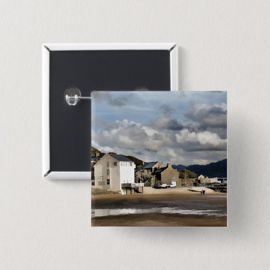 UITZICHTEN VAN WALES VIERKANTE BUTTON 5,1 CM (Voorkant /achterkant)