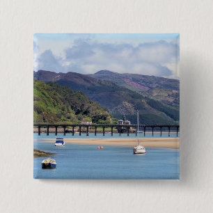 UITZICHTEN VAN WALES VIERKANTE BUTTON 5,1 CM