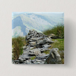 UITZICHTEN VAN WALES VIERKANTE BUTTON 5,1 CM