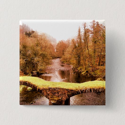 UITZICHTEN VAN WALES VIERKANTE BUTTON 5,1 CM (Voorkant)