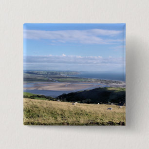 UITZICHTEN VAN WALES VIERKANTE BUTTON 5,1 CM