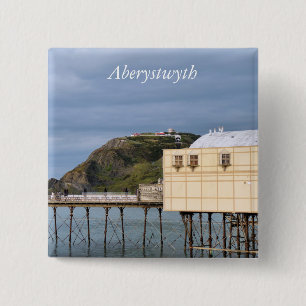 UITZICHTEN VAN WALES VIERKANTE BUTTON 5,1 CM