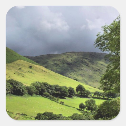 UITZICHTEN VAN WALES VIERKANTE STICKER (Voorkant)