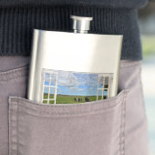 Uitzichten venster Koeien Galloway, Hip Flask Flacon (Voorbeeld)