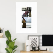 Uitzichten voor de brug over de voorgrond poster (Thuiskantoor)