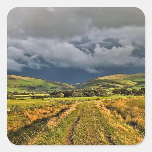 UITZICHTEN WALES VIERKANTE STICKER (Voorkant)