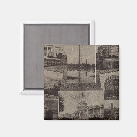 Uitzichten Washington, DC Magneet (Voorkant / Achterkant)