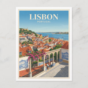 Uitzichtpunt Santa Luzia Lissabon Portugal Briefkaart