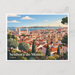 Uitzichtpunt Senhora do Monte Lissabon Portugal Briefkaart