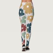  uitzien bloem gemengde kleuren groen leggings (Achterkant)