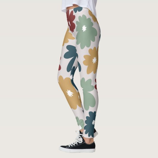  uitzien bloem gemengde kleuren groen leggings (Links)