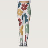  uitzien bloem gemengde kleuren groen leggings (Voorkant)