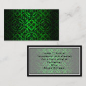 uitzien Groen en Zwart Damask #4 Visitekaartje (Voorkant / Achterkant)