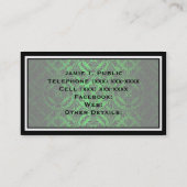 uitzien Groen en Zwart Damask #4 Visitekaartje (Achterkant)