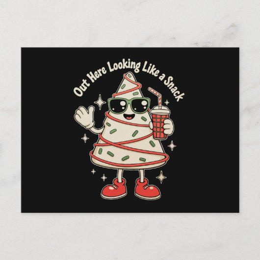 Uitziend als een snack kerstboomcake feestdagenkaart (Voorkant)