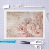  uitziende grote roze rozen en tekst collage tissuepapier (Craft)